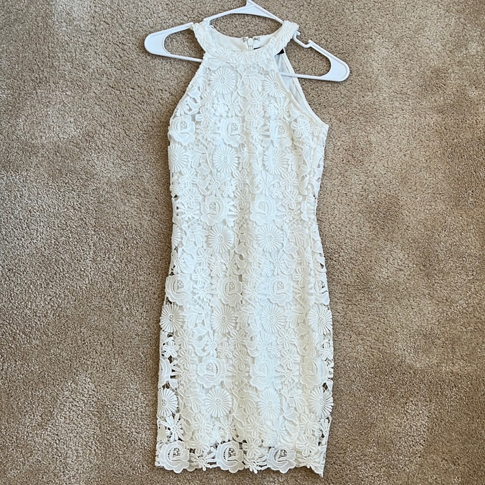 Lulus Love Poem Ivory Lace Dress
